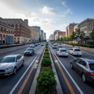 Droga bez wyznaczonych pasów