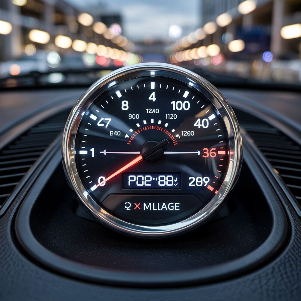 Licznik samochodowy po cofnięciu