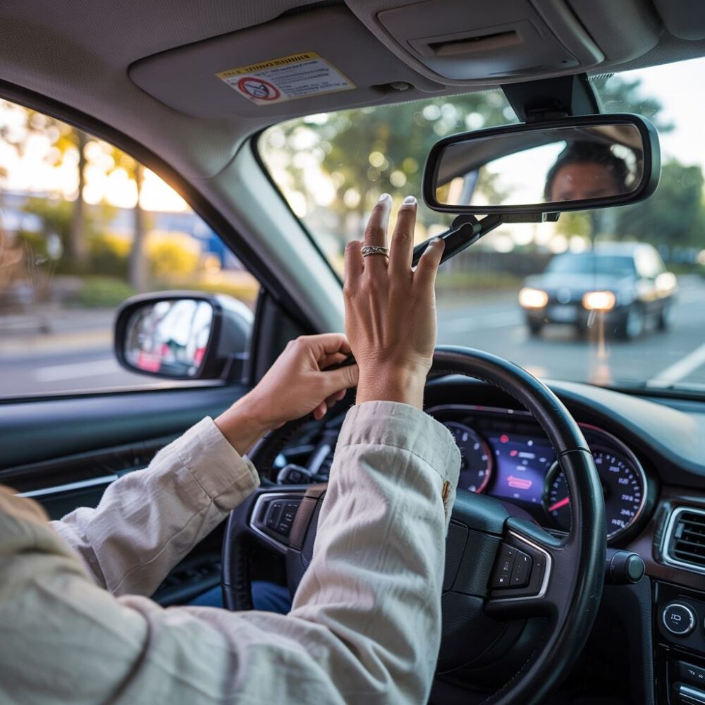 Lusterka przed jazdą testową