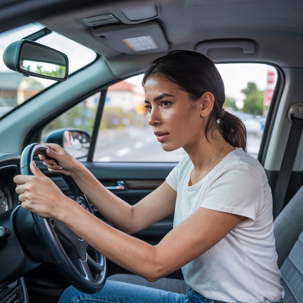 Lusterka ustawione do egzaminu