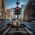 Samochód na czerwonym świetle