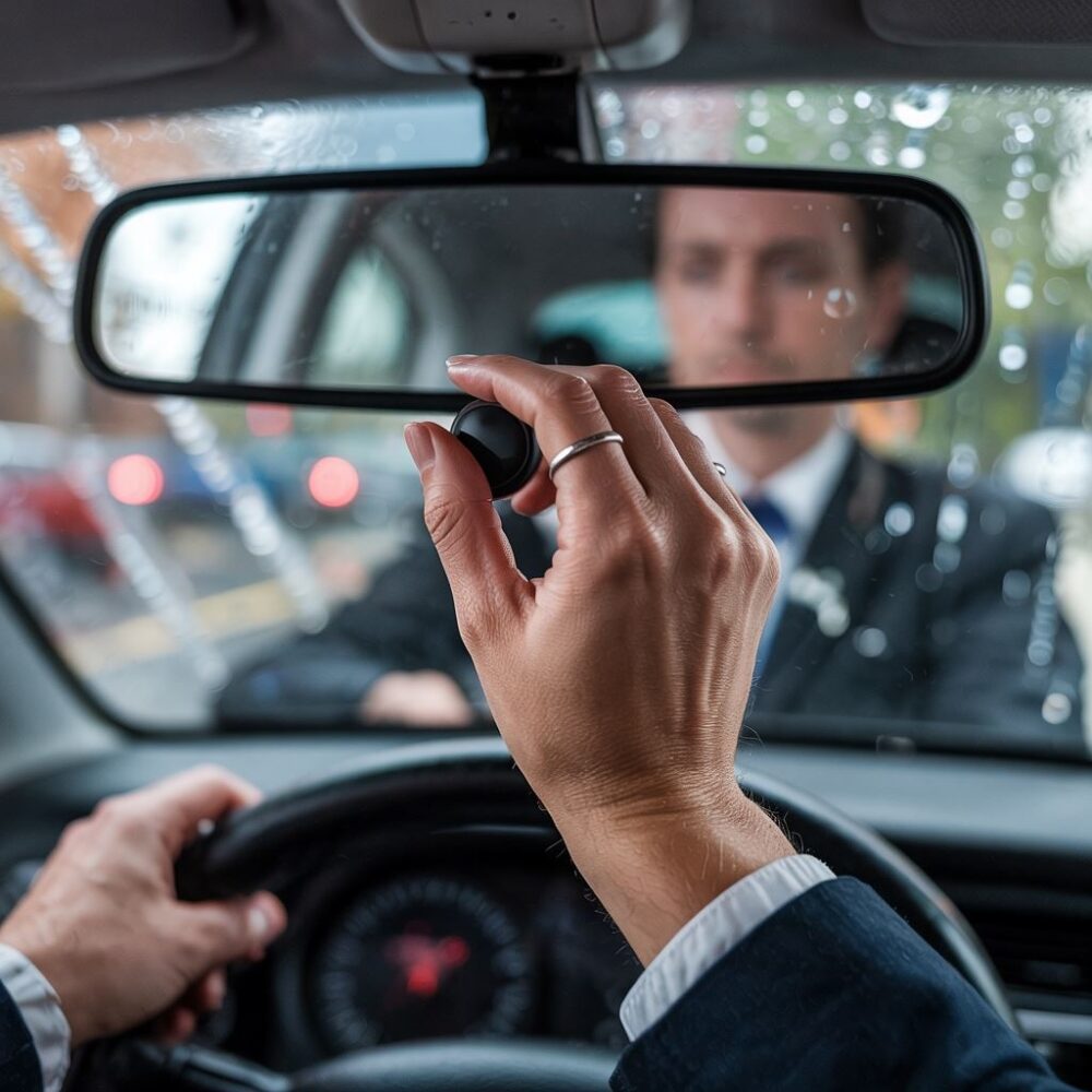 Widok lusterek w samochodzie