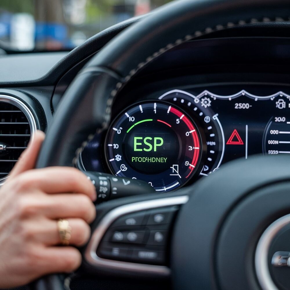 kontrolka ESP na desce rozdzielczej