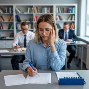 kursant zdaje egzamin na prawo jazdy