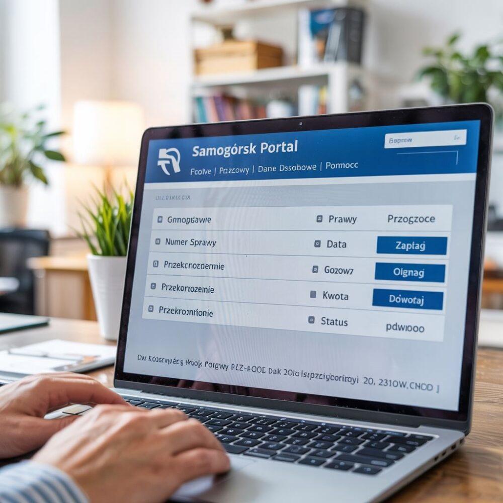 mandat na ekranie komputera