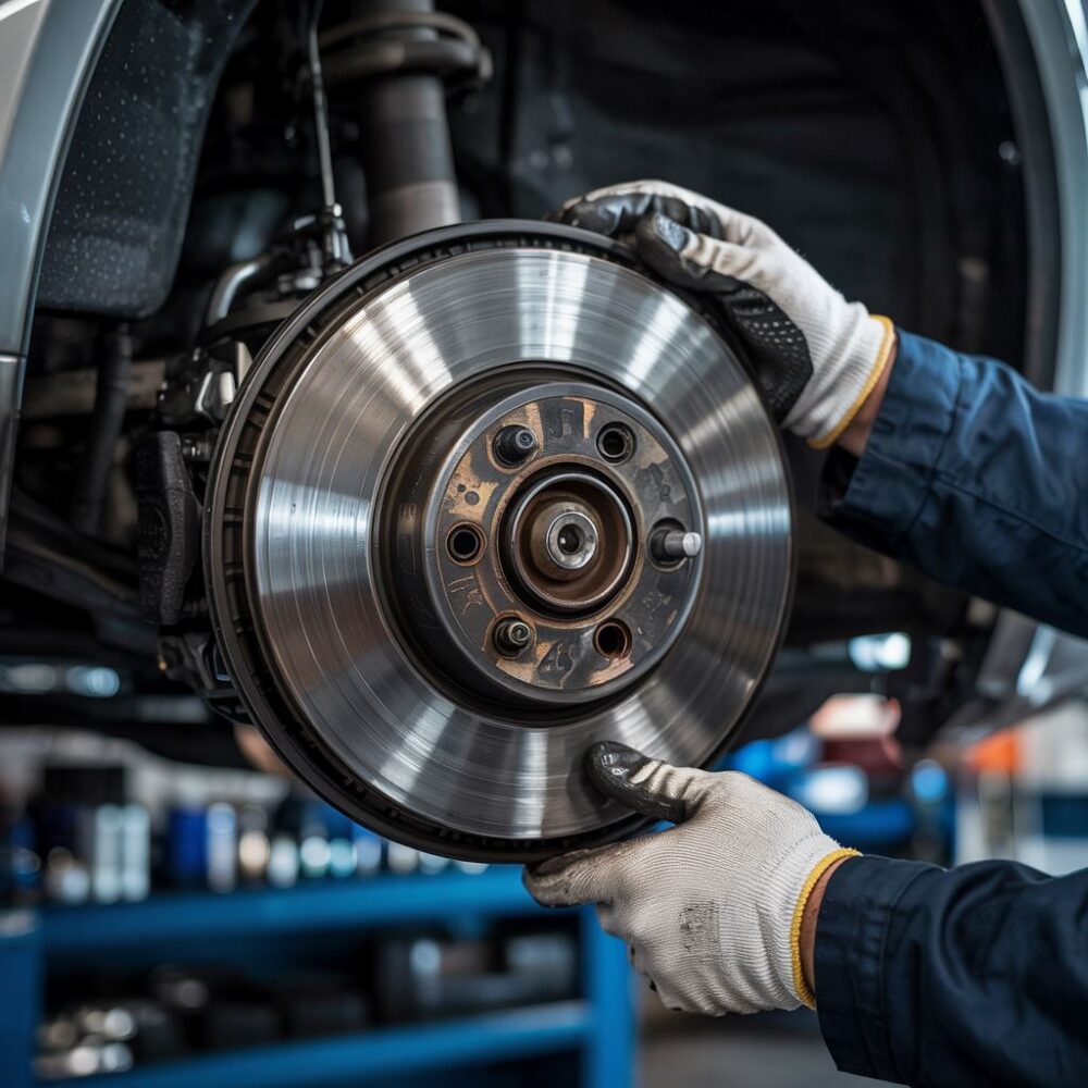 mechanik przy hamulcach