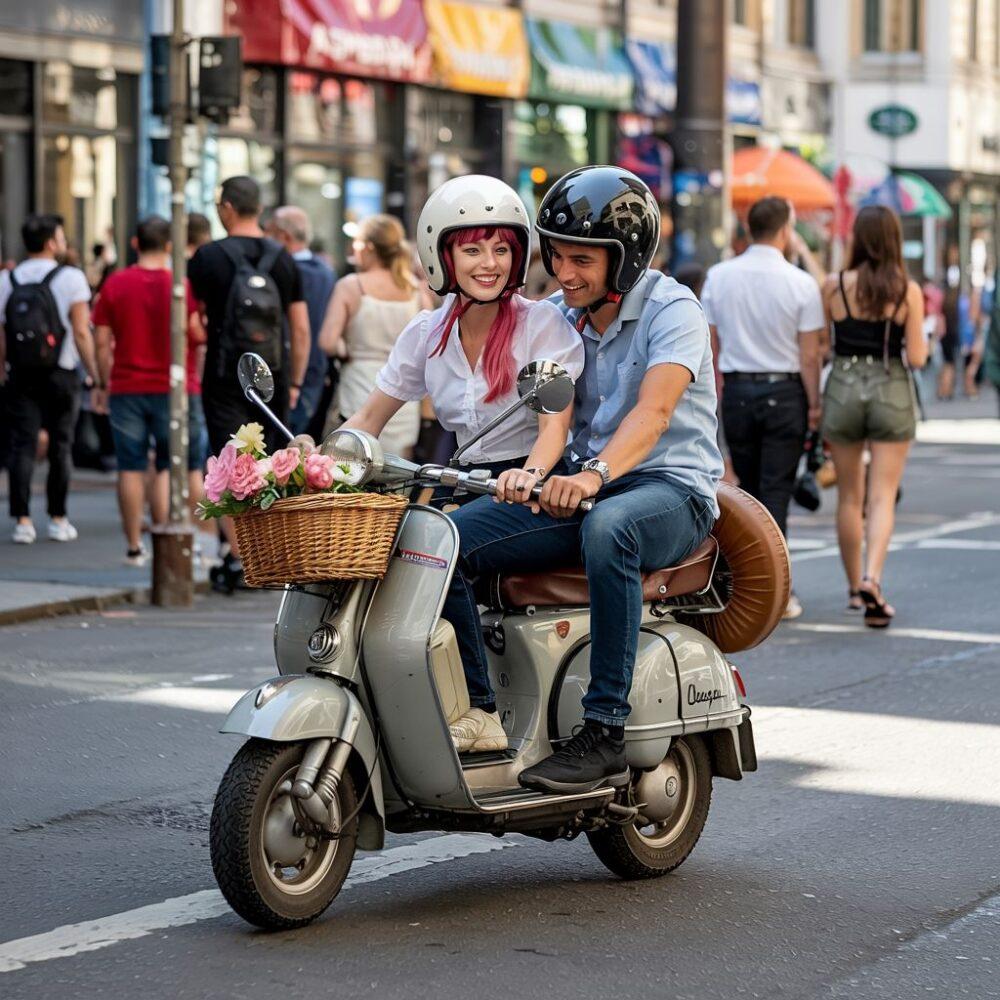 motorower z tablicą am