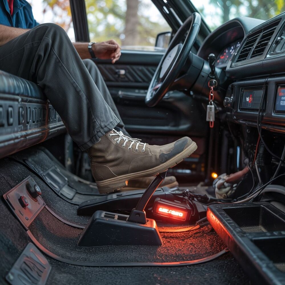 noga na pedale sprzęgła