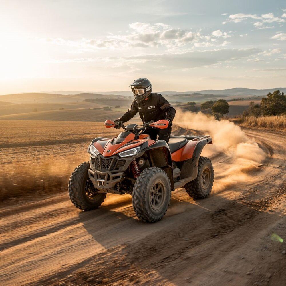 quad na tle pól