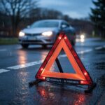 trójkąt ostrzegawczy na drodze