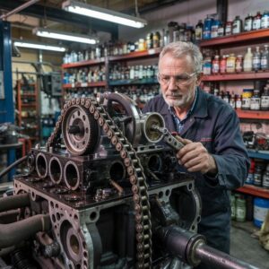 widoczny luz łańcucha rozrządu